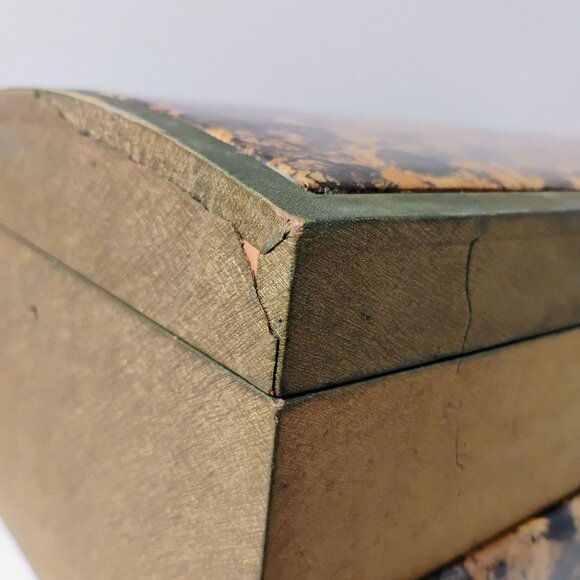 Vintage Sarah Coventry Jewelry Box, Extra Large Organizer, Gold Brown Retro 70s - Picture 12 of 14